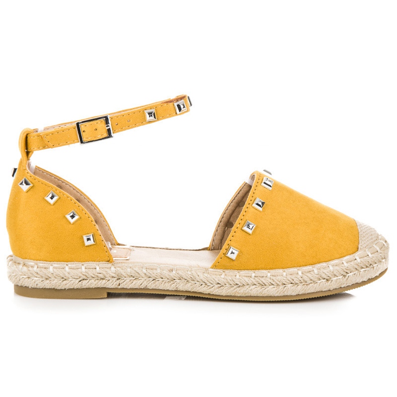 Nio Nio Flache Espadrilles-Sandalen gelb