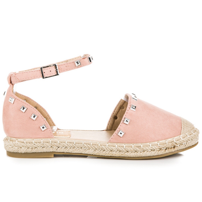 Nio Nio Flache Espadrilles-Sandalen rosa