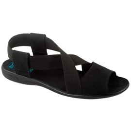 Bequeme schwarze Damensandalen Adanex 17498