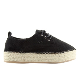 Schwarze Damen-Espadrilles LL-118 Schwarz