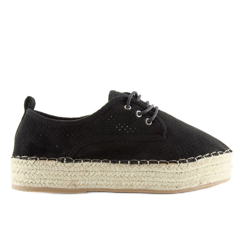 Schwarze Damen-Espadrilles LL-118 Schwarz