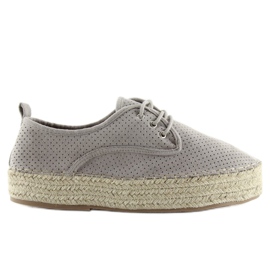 Graue Espadrilles für Damen LL-118 Grau