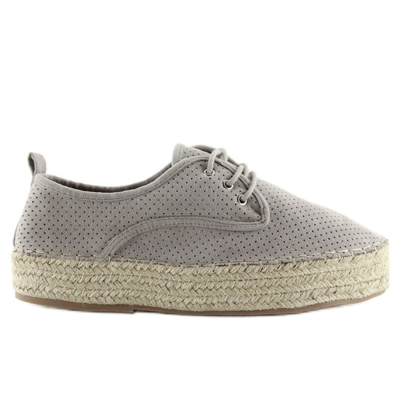 Graue Espadrilles für Damen LL-118 Grau