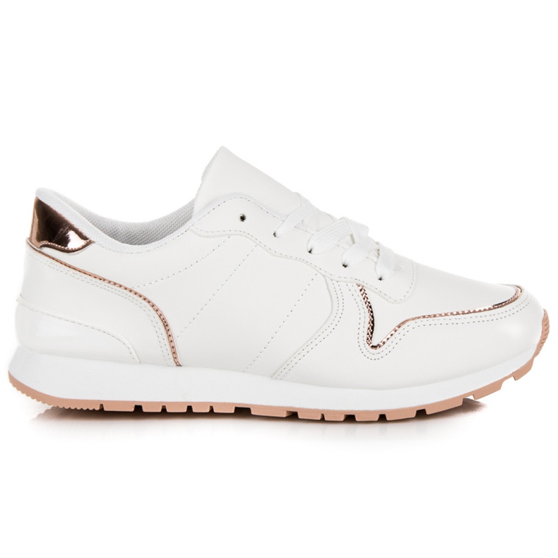 Gebundene weiße Turnschuhe