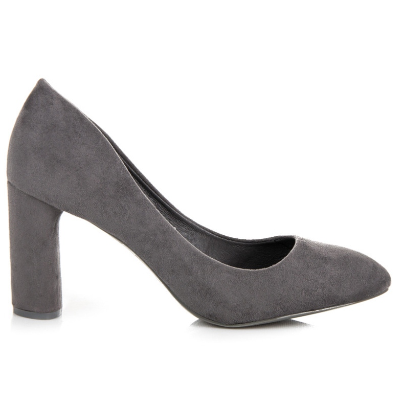 Bestelle Graue Pumps auf einer Säule