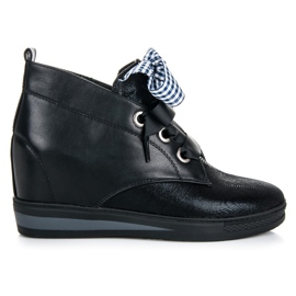 Vinceza Schwarze Turnschuhe mit Band