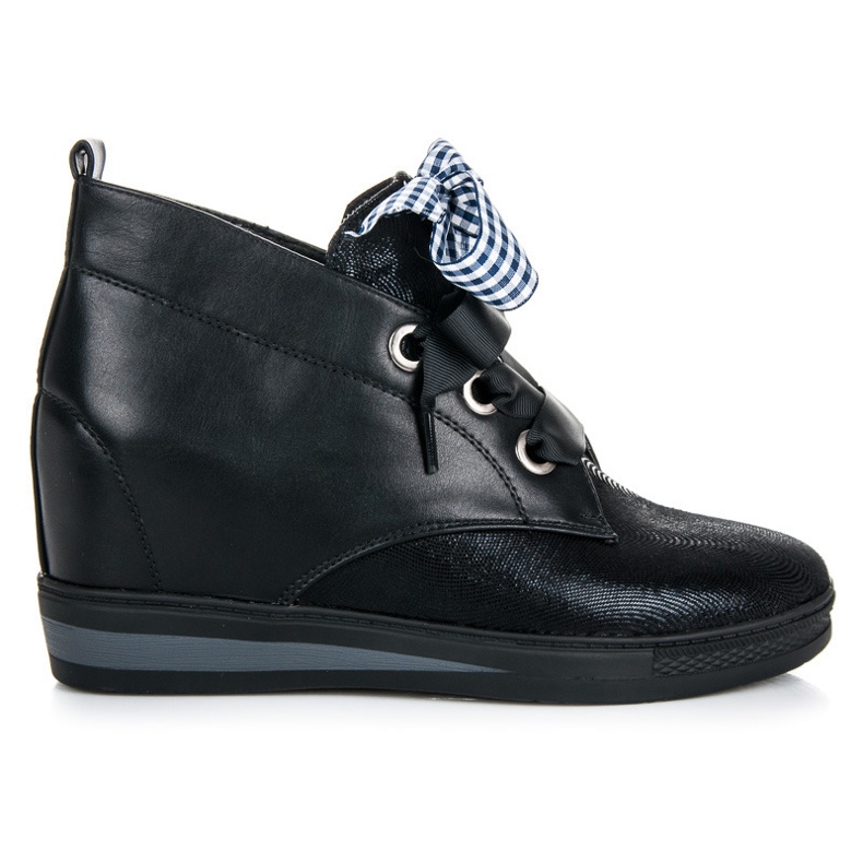 Vinceza Schwarze Turnschuhe mit Band