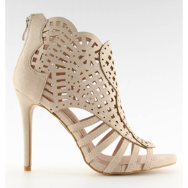 Beige offene Zehenstiefel M286 Beige