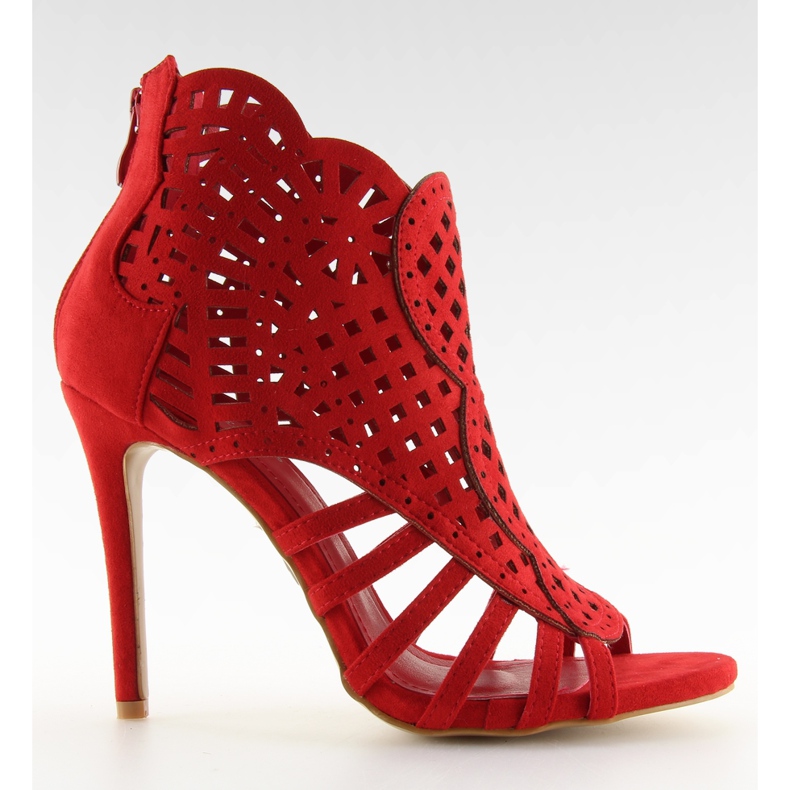 Offene rote offene Zehenstiefel M286 Rot