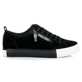 Wildlederturnschuhe auf der Plattform schwarz