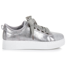 Sport Turnschuhe auf der Plattform mit Bindung grau