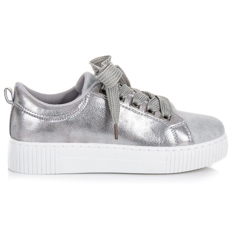 Sport Turnschuhe auf der Plattform mit Bindung grau