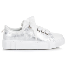 Sport Plateau-Sneaker mit Bindung weiß