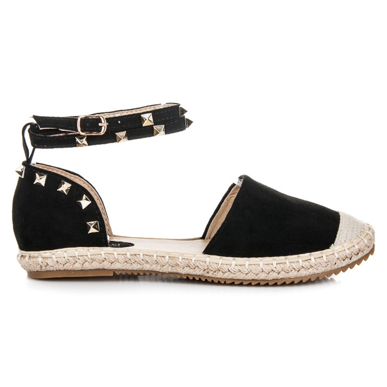 Queen Vivi Espadrilles flache Sandalen schwarz