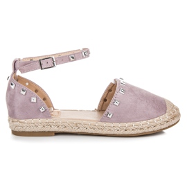 Nio Nio Flache Espadrilles-Sandalen lila