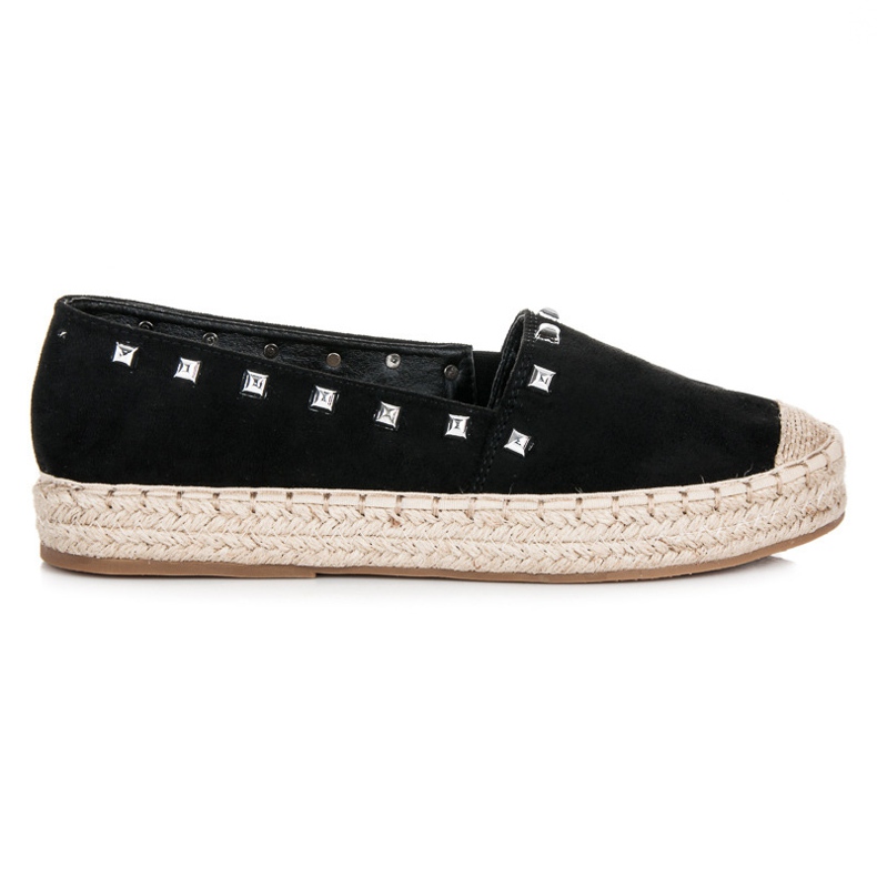 Nio Nio Schwarze Espadrilles mit Nieten