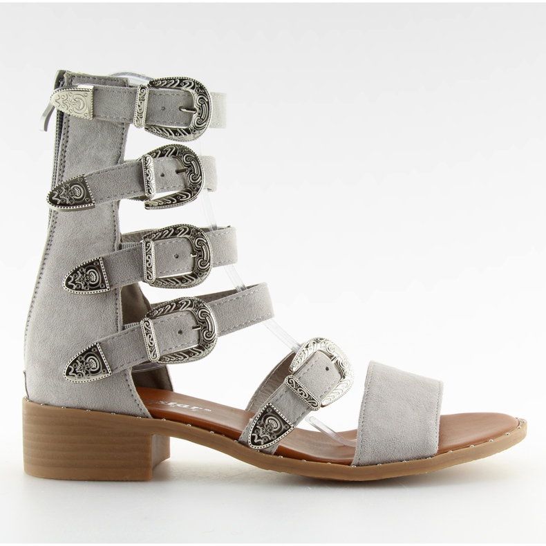 Graue Gladiator-Sandalen grau NC159 grau