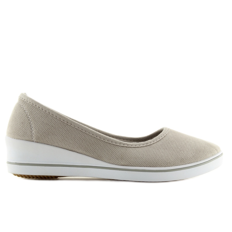Hellgraue Ballerinas auf Wedges LT.GRAY