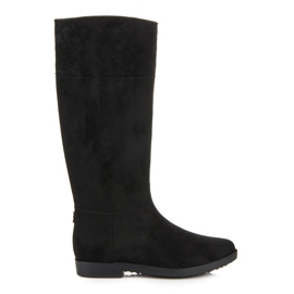 Hohe Wildledergaloschen schwarz