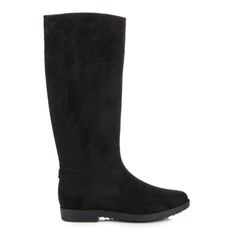 Hohe Wildledergaloschen schwarz