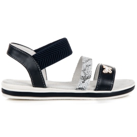 Vinceza Flache Sandalen für Gummiband blau