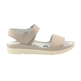Filippo Bequeme beige Klettsandalen