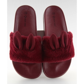 Hausschuhe mit Fell und Schaden 58-2 Ii-Gat rot