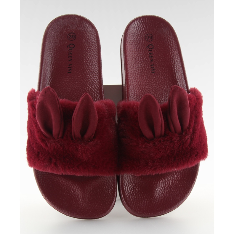 Hausschuhe mit Fell und Schaden 58-2 Ii-Gat rot