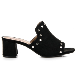 Kylie Wildlederpantoffeln auf der Post schwarz