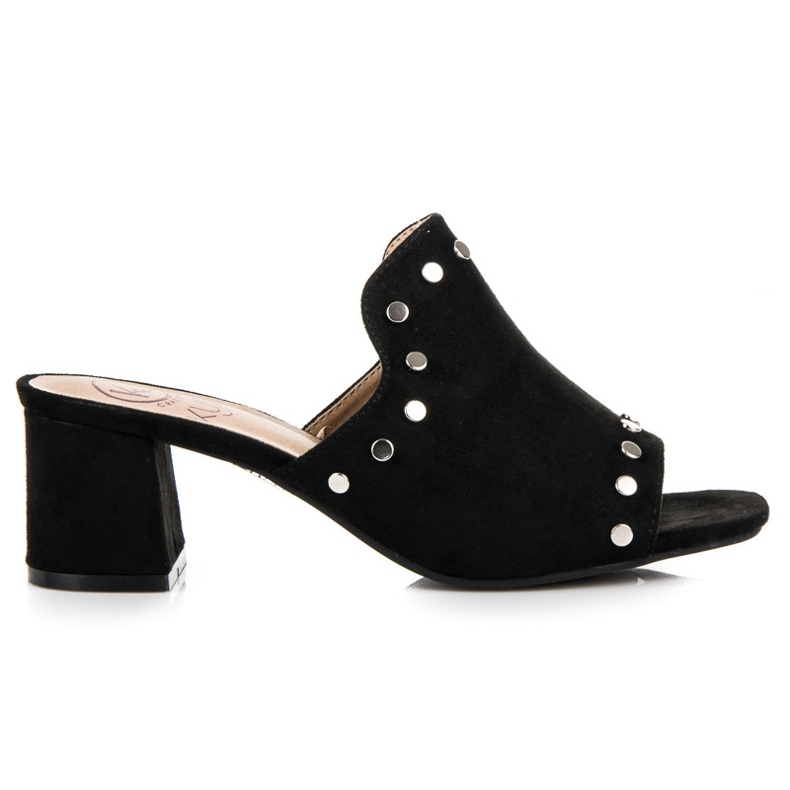 Kylie Wildlederpantoffeln auf der Post schwarz