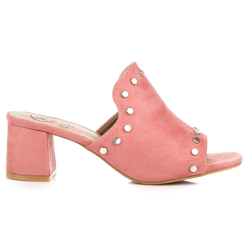 Kylie Wildlederpantoffeln auf der Post rosa