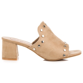 Kylie Wildlederpantoffeln auf der Post braun