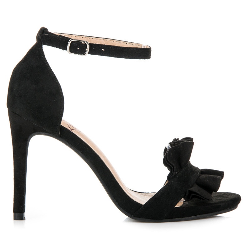 Kylie Sandalen auf hohem Absatz mit Rüschen schwarz