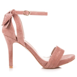 Vinceza Wildledersandalen mit Schleife rosa