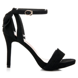 Vinceza Wildledersandalen mit Schleife schwarz