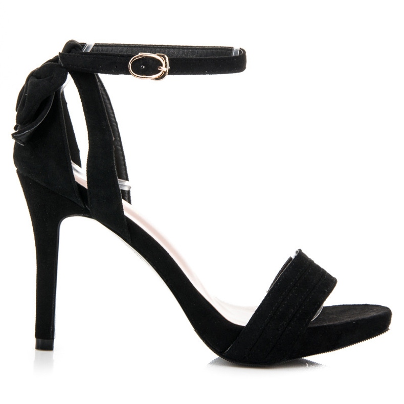 Vinceza Wildledersandalen mit Schleife schwarz