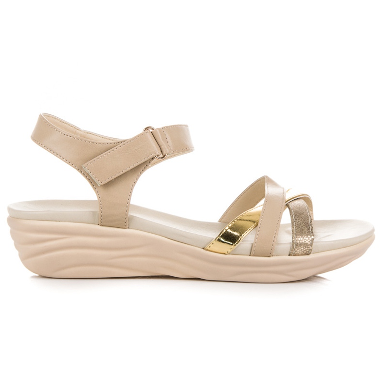 Kylie Sandalen mit Klettverschluss beige