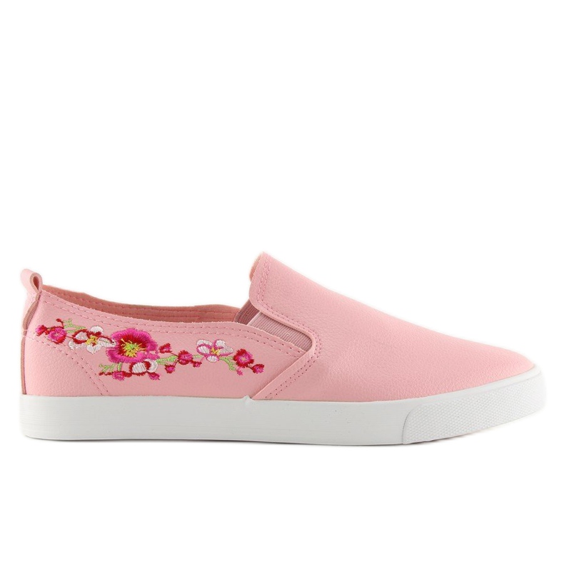 Slipons mit zarter Stickerei in Pink g1204a Pink rosa