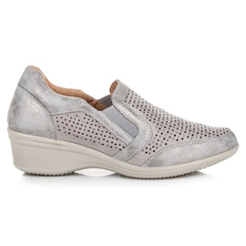 Kylie Durchbrochene Schlupfschuhe grau