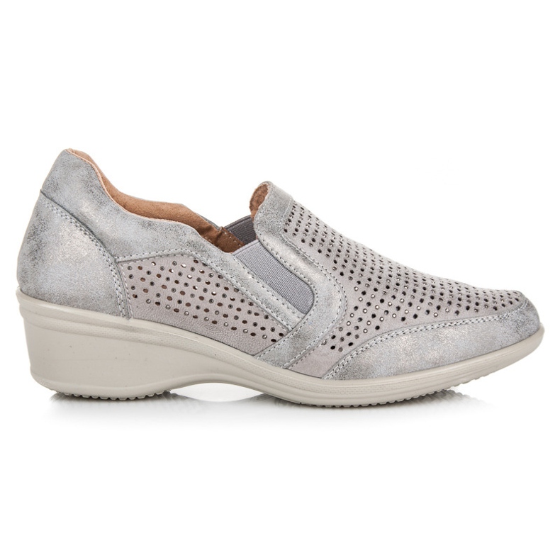 Kylie Durchbrochene Schlupfschuhe grau