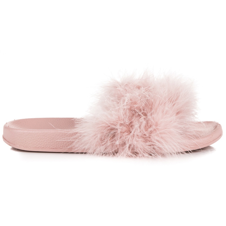 Hausschuhe mit Fell braun