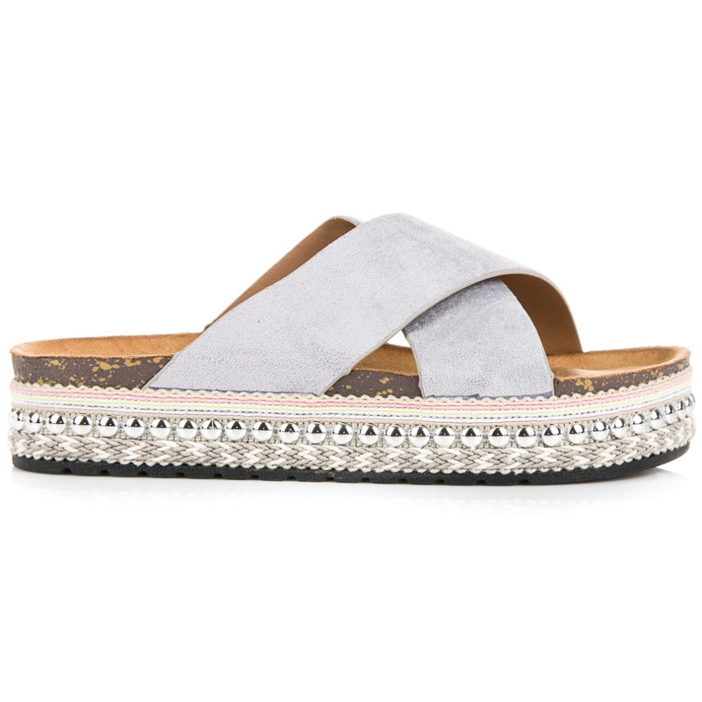 Seastar Wildlederpantoffeln auf der Plattform grau