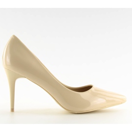 Beige Lacklederpumps für Damen LEI-83 Beige