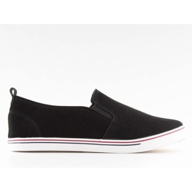 Schwarz XL07P Schwarze Slipony-Turnschuhe