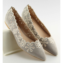 Graue durchbrochene Ballerinas Lt99P Grau