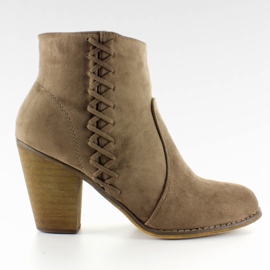 Cowboystiefel mit hohem Absatz 58-386 Taupe braun