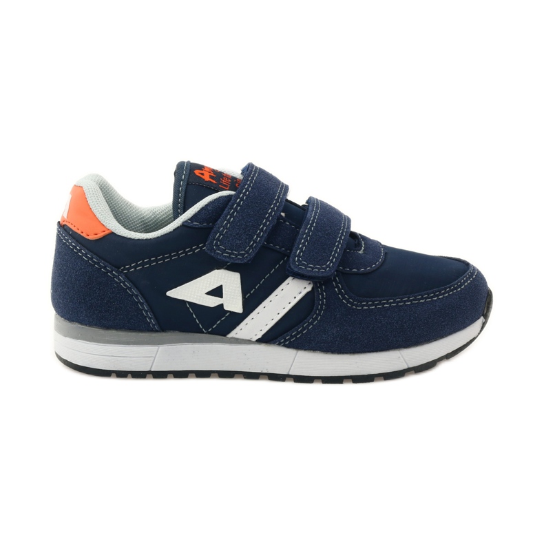 American Club Sportschuhe aus amerikanischem Leder mit Innensohle navy blau orange weiß