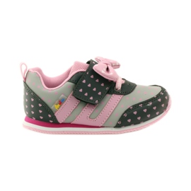 American Club Amerikanische Sportschuhe mit Lederdecksohle rosa grau