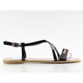 Sandalen mit zarten Streifen Lc-89 Schwarz