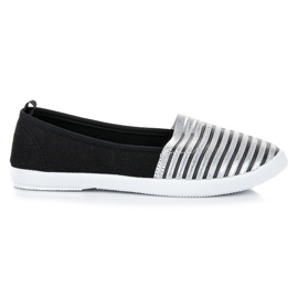 Mckeylor Schwarze und silberne Slip-on-Sneakers